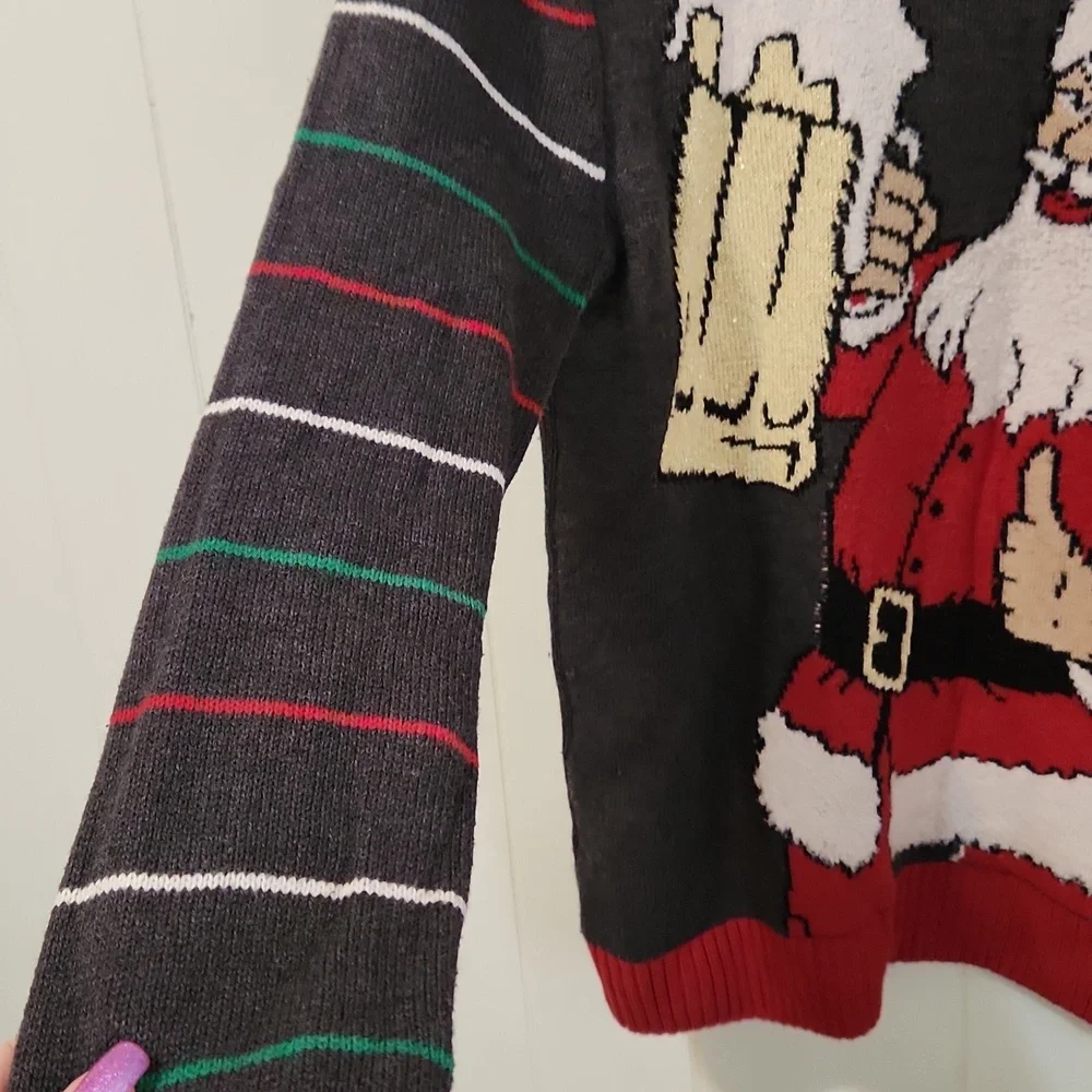 NWOT Festive Ugly Santa Sweater - Black and Red